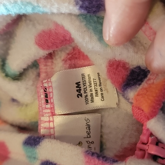 Baby Girl 24 month Heart Fleece Zip up jacket and red leggings - Picture 5 of 5